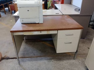 HP Laser Jet P4014N Printer and Desk.