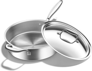 Sxmprail 12 Stainless Steel Frying Pan with Lid