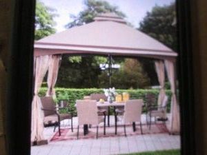Arc top gazebo, light brown...