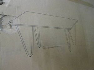 Faux marble top table, 6 x 38...