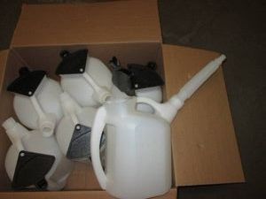 6 New Plastic jugs with spouts...