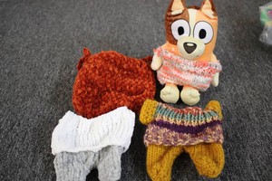 Bluey dog with handmade accessories...
