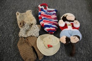 Monkey with handmade accessories...