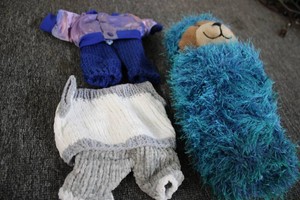 Stuffed bear with handmade accessor...