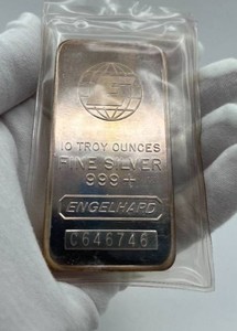 Engelhard 10 Troy Ounces Fine Silver (999) Bar