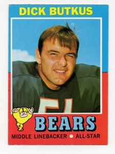 1971 Topps #25 Dick Butkus Chicago Bears Football Card
