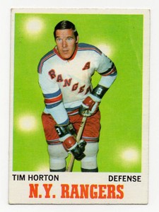 1970-71 Topp #59 Tim Horton Hockey Card - New York Rangers