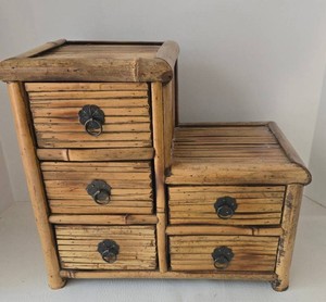 Bamboo 5-Drawer Desktop Storage Chest