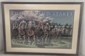 Vintage 1992 the Ashland Stakes Keeneland Horse Racing Print Framed