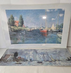 Claude Monet Portal Posters (Lot of 2) - Red Boats & Les Barques