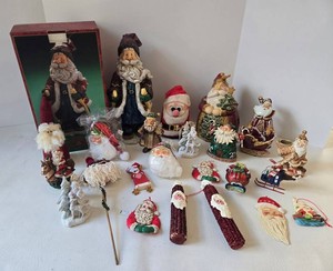 Christmas Santa Ornament Mixed Lot - Vintage Russ Berrie Santa