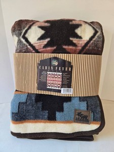 NEW Cabin Fever Home Grecas Acrylic Blanket 80 X 90 in