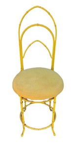Mid Century Metal Faux Bamboo Chinese Chippendale Chair
