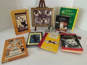 Cat Book Collection With Framed Art &amp Sun Catcher Mixed Lot