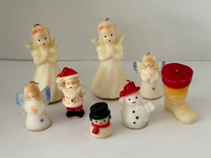 Vintage Gurley Novelty Candles (Lot of 9)one Angel added later