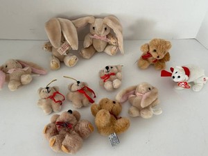 Vintage Bunnies &amp Bears- plush ornaments collectibles