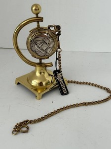 Majestion Gold Tone Pocket Watch With Chain & Stand