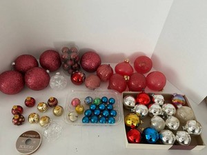 Holiday Ornament Mixed Lot of glass, Plastic &amp Silk Wrapped&nbsp