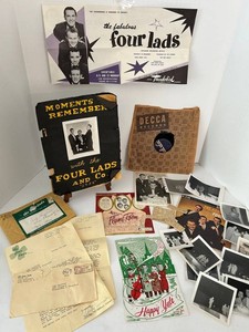 RARE The Four Lads Vintage Memorabilia Mixed Lot with Signatures