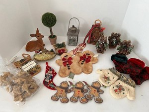 Large Christmas Ornament Lot  Including House of Hatten Primitive Christmas Ornament Assortment