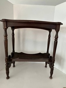 Wooden Two-Tier Accent Table vd bookshelf