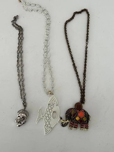 Mixed Lot of 3 Statement Necklaces one by Tortolani & unsigned Hattie Carnegie