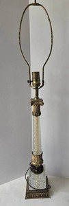 Vintage Brass and Crystal Table Lamp