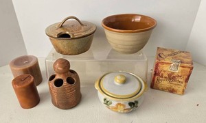 Mixed Lot Stoneware, Candles & Kentucky Bourbon Fragrance