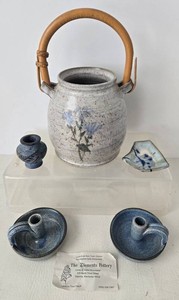 Artisan Pottery and Elements Pottery Tobacco Tree Candlesticks  (Lot of 4)