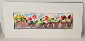 Cal Bonnivier City Garden 9 X 20 Artwork wMatting