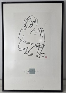 Numbered and Stamped Edition Lithograph The Hug by John Lennon