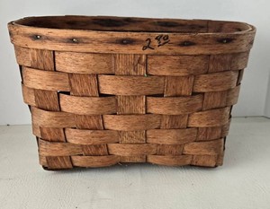 Antique Woven Wood Bike Basket