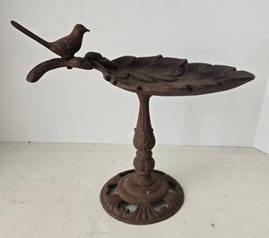 Antique-Style Cast Iron Tabletop Bird Bath or Feeder