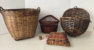 Vintage Woven Basket Mixed Lot (Lot of 5)