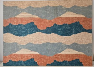Large Vintage Filkauf Screen Printed Linen Wall Hanging 48 X 36 in