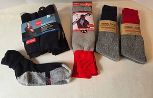Hanes, Artie Knit & Thermal Socks Mens Sock Mixed Lot