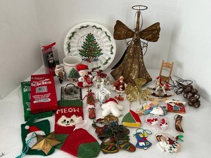 Vintage Mixed Lot Christmas Ornaments, Decor & Icicles Mixed Lot