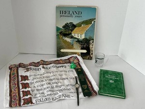 Irish Blessings Memorabilia Mixed Lot Including a Green Thomas V.I. Swiss Wristwatch