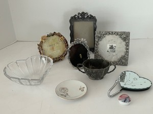 Decorative Picture Frames, Mirror Heart Hook, Glass Bowls & More