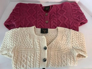 Carraig Donn Merino Wool Cable Knit Cardigans (Lot of 2)