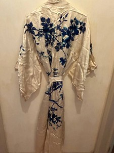 Antique Embroidered Silk Kimono Robe