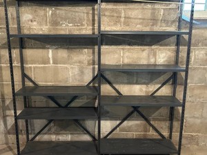Metal Storage Shelving Units Attached set of 2