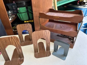 Vintage MCM Industrial Desk Organizer Mixed Lot
