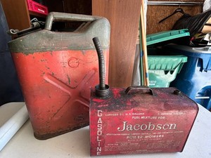 Vintage Jacobsen Fuel Can & Steel Gas Can (Lot of 2)