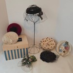 Vintage Millinery Mixed Hat Lot & Marvin Oreck Box - Kentucky Derby Style