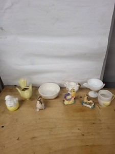 Mixed Lot of 8 Chicken Ceramic Egg Cups & Figurines