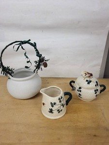 Occupied Japan Ceramic Honey Pot Set (Lot of 3)