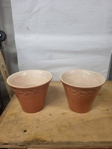 Terracotta Ceramic Planters (Lot of 2)