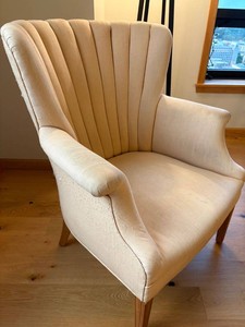 Yellow Wingback Accent Chair Upholstered Wood Legs 29x36x30