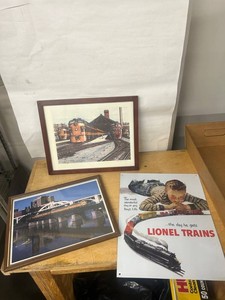 Mixed Lot John Cartwright Railroad Art & Lionel Trains Poster